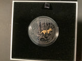 2019 Echoes of Australian Fauna Tasmanian Tiger $5 Plated Silver Proof Coin.