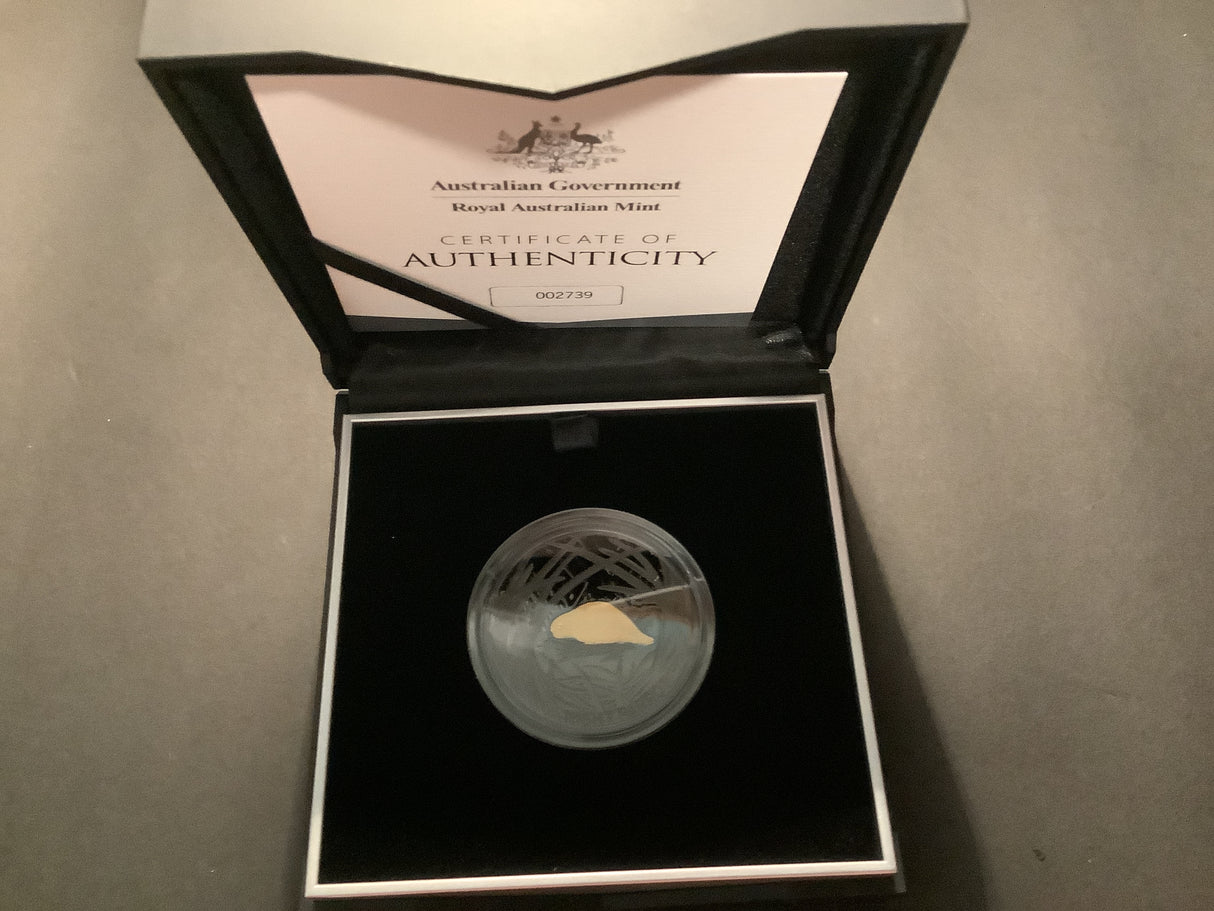 2019 Echoes of Australian Fauna Night Parrot $5 Plated Silver Proof Coin.