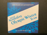 2010 $1 Australian Olympic Winter Team 1oz Silver Proof Coin.