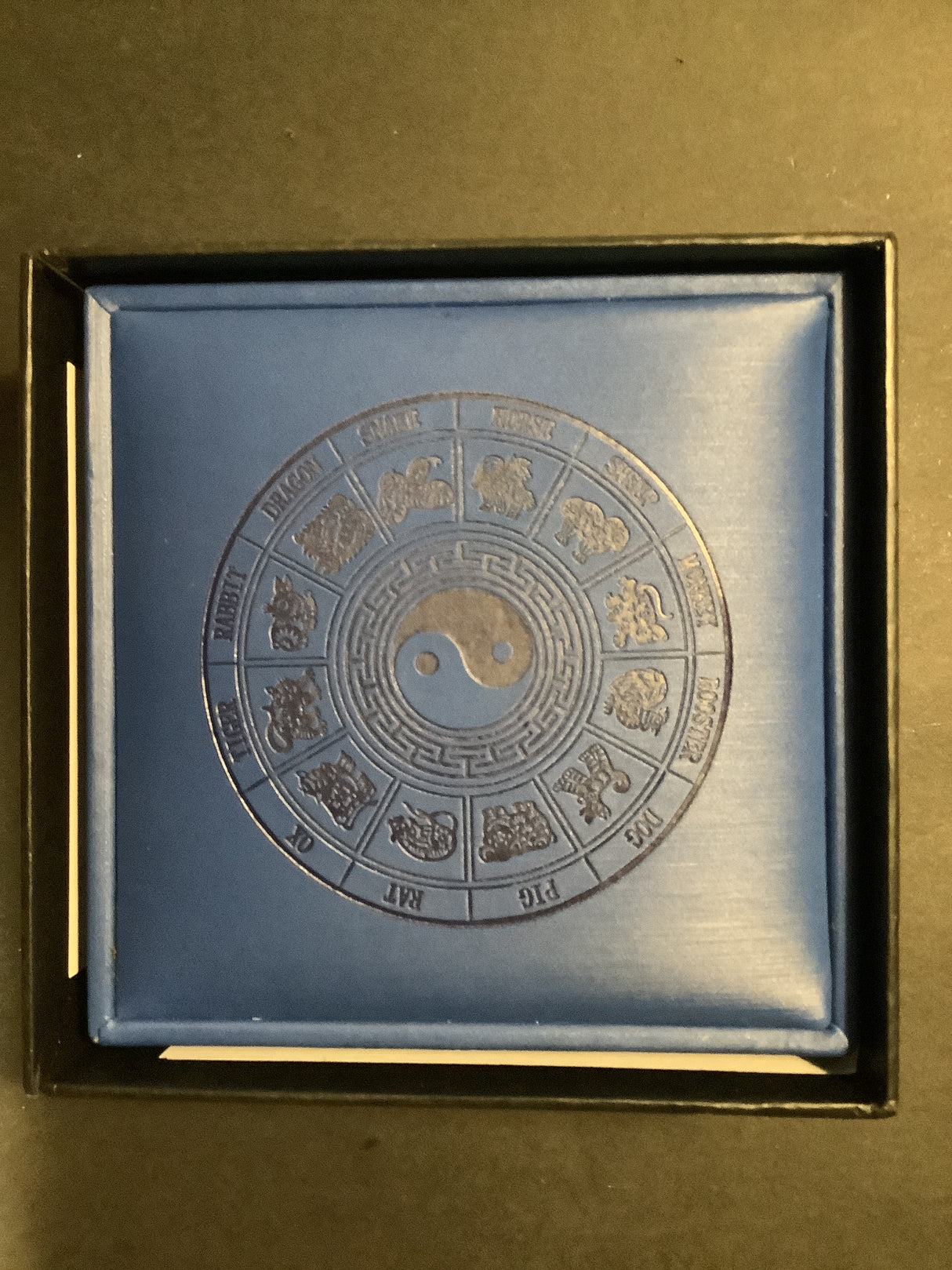 2013 $1 Year of the Snake Silver Coin. Blue Case.