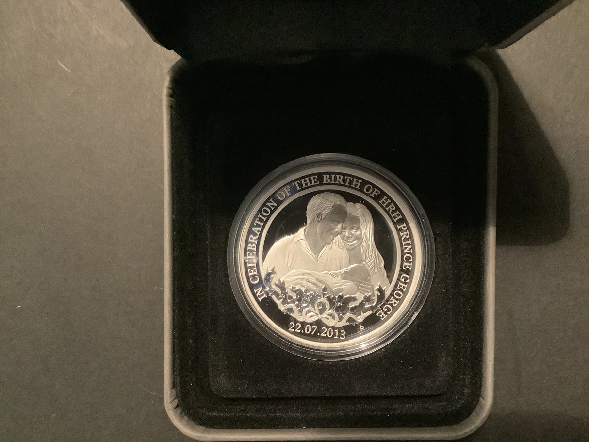 2013 $1 Silver Proof Coin. Celebration of the Birth of HRH Prince George