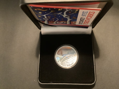 2014 $1 Holographic Silver Proof Coin. Sydney NYE Fireworks.