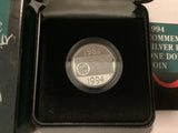 1994 Commemorative Silver Proof $1 Dollar Kangaroo Coin.