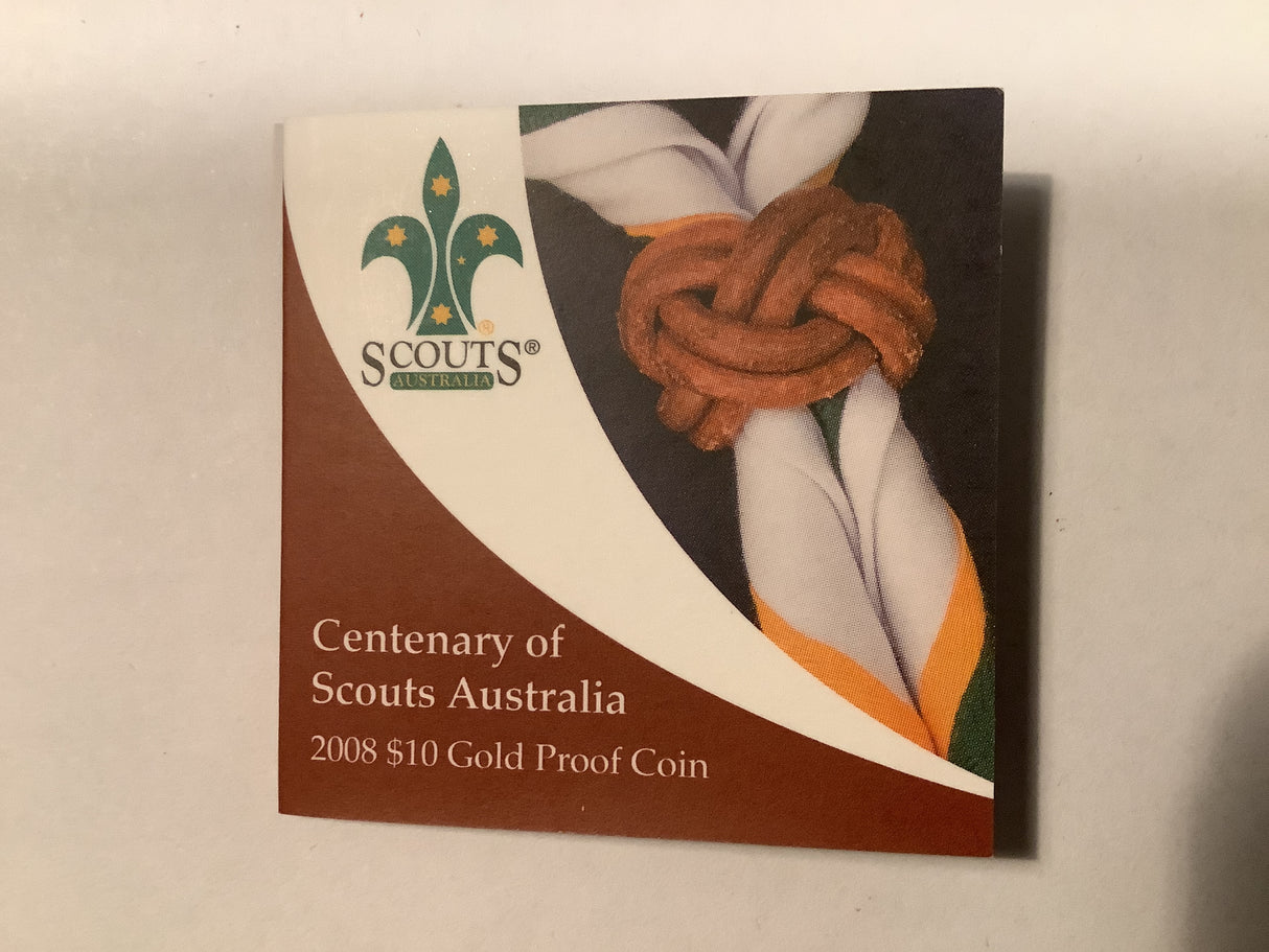 2008 Centenary of Scouts Australia $10 Gold Proof Coin.