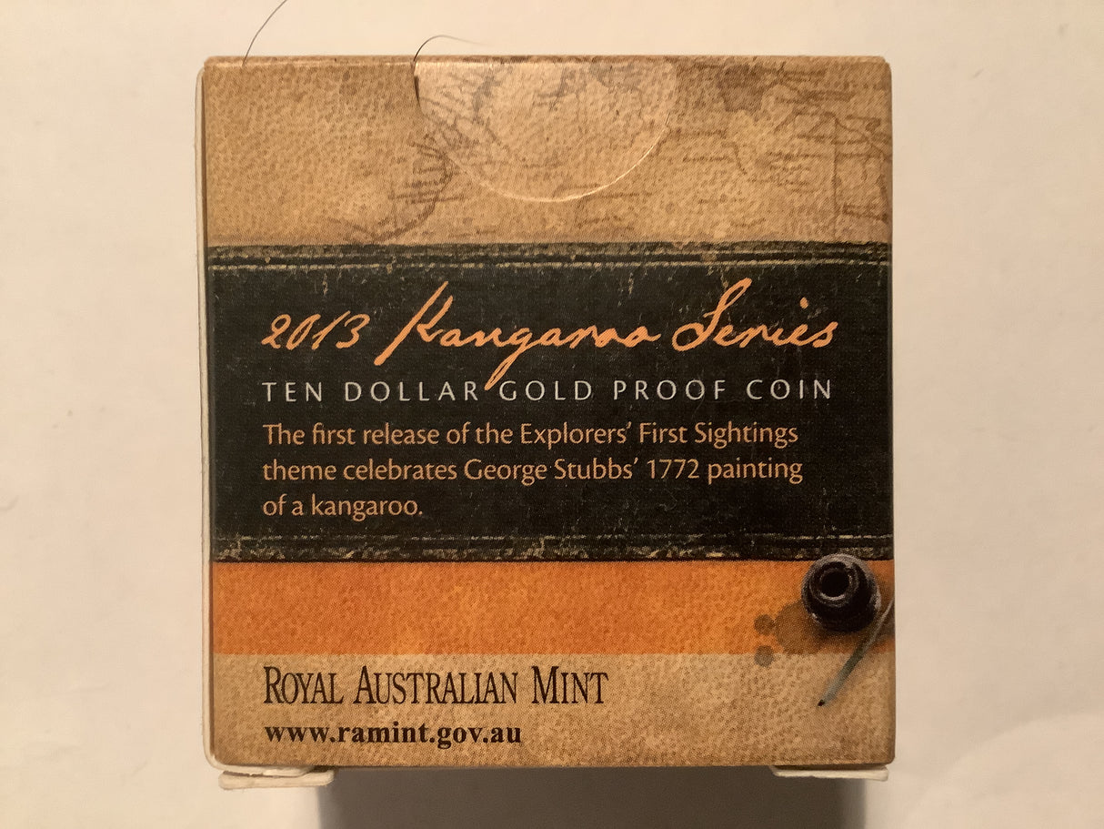 2013 $10 Gold Coin. Kangaroo Series Explorers’ First Sightings 1/10 ounce.