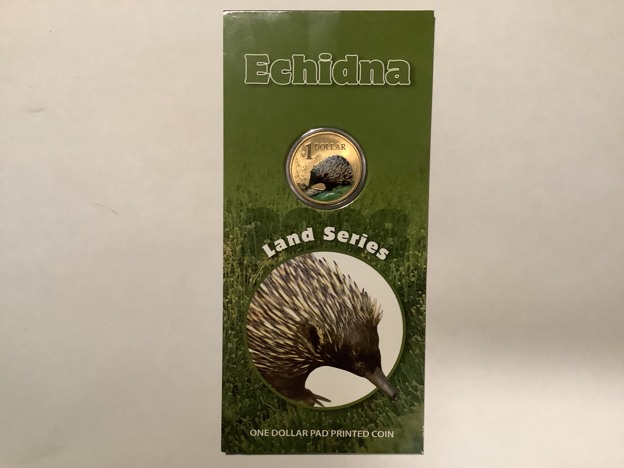 2008 $1 Pad Printed Coin Land Series: Echidna