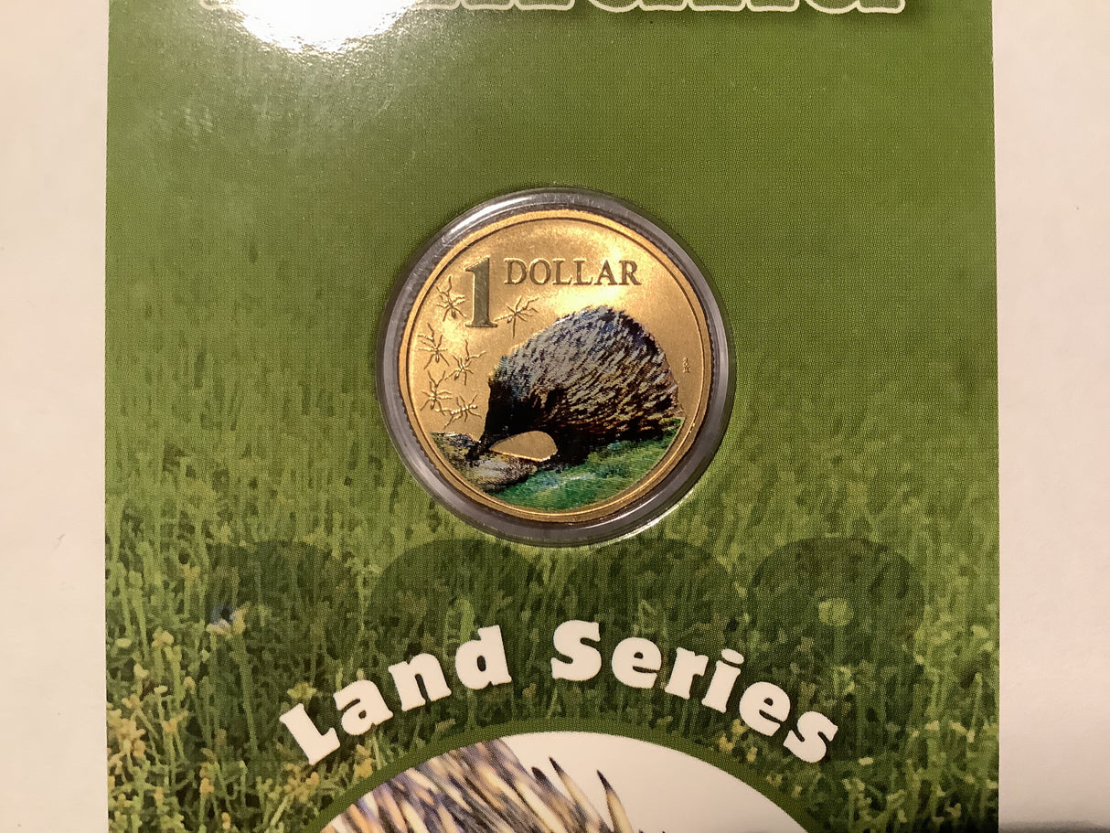 2008 $1 Pad Printed Coin Land Series: Echidna