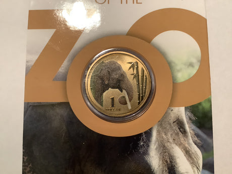 2012 $1 Colour Printed Coin. Animals of the Zoo. Asian Elephant.