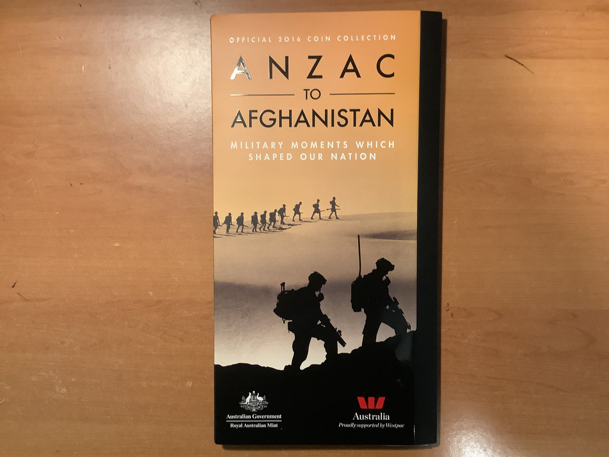 2016 Anzacs to Afghanistan Military Moments Which Shaped Our Nation. 14 Coin Set and Folder.