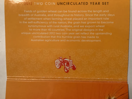 2012 Two Coin Uncirculated Set. Australian Wheat Fields of Gold.