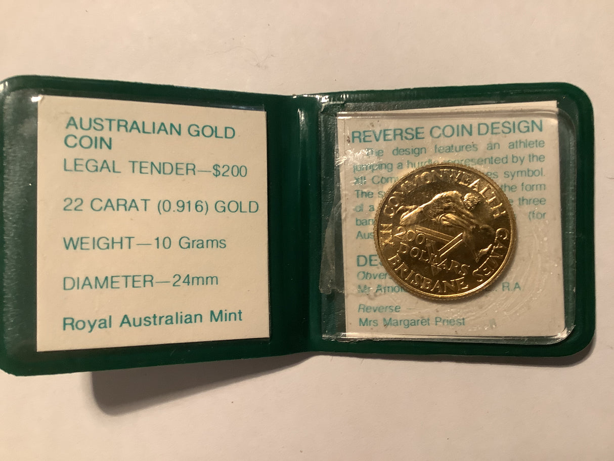 1982 $200 XII Commonwealth Games Brisbane Gold Coin.