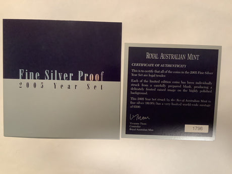 2005 Fine Silver Proof Year 6 Coin Set