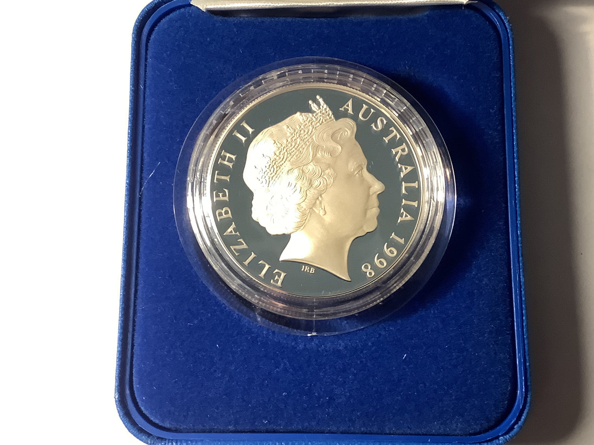 1998 $1 Parliament House: 10 Years On Silver Proof Coin.