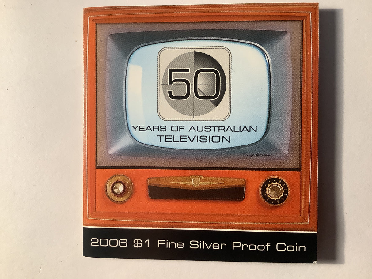 2006 $1 50 Years of Television Fine Silver Proof Coin