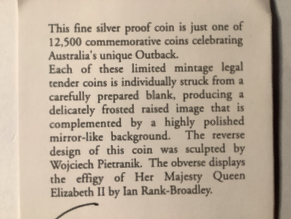 2002 $1 Year of the Outback Silver Proof Coin