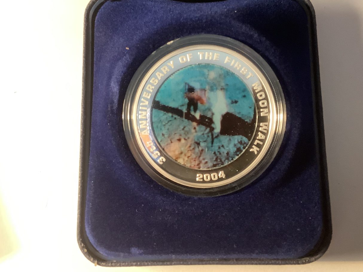 2004 $1 35th Anniversary of the First Moon Walk. 1 Ounce Silver Proof Coin