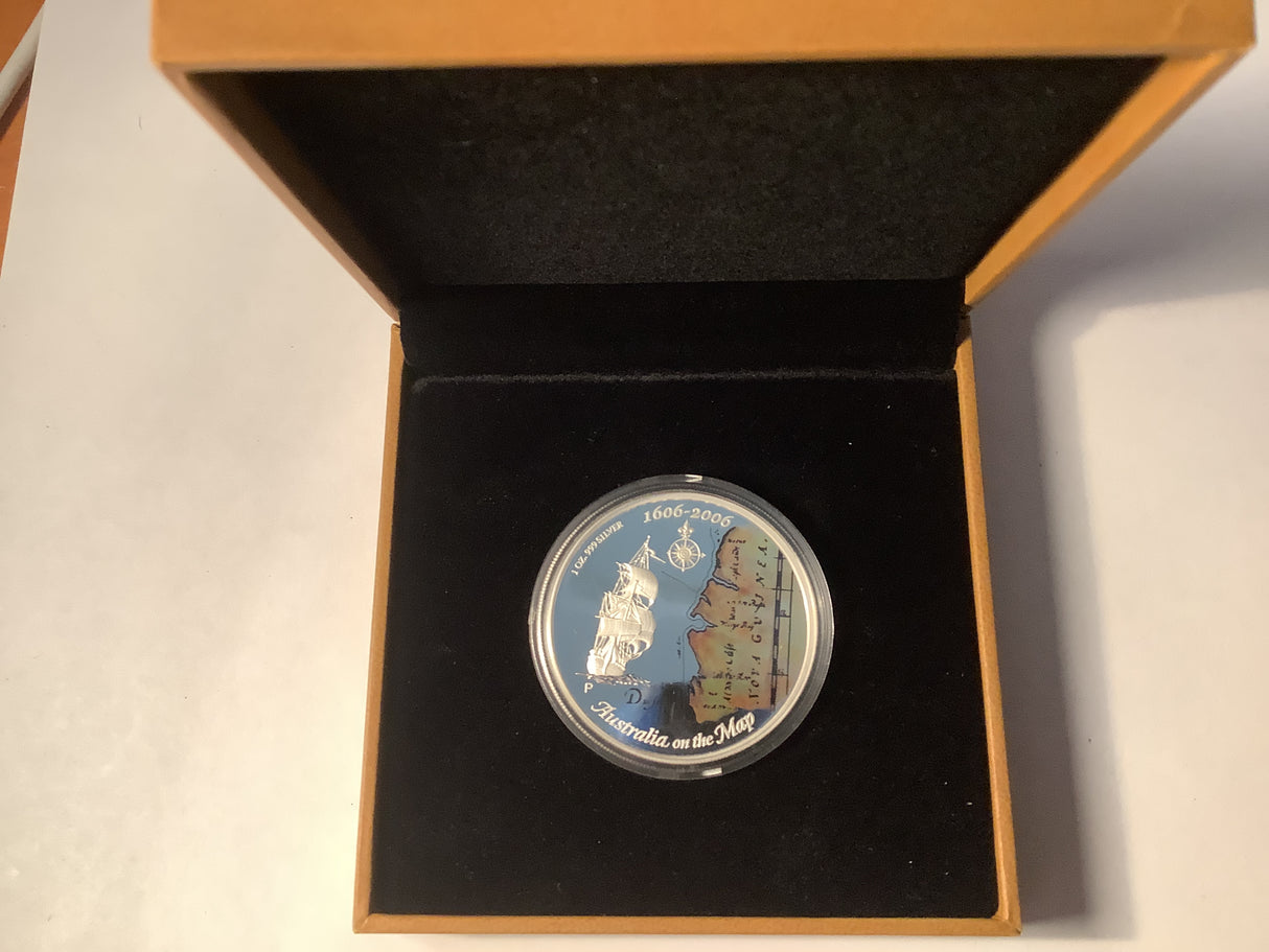 2006 $1 Australia On the Map Silver Proof Coin