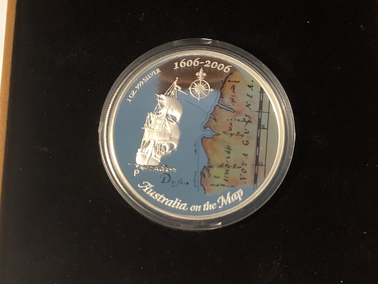 2006 $1 Australia On the Map Silver Proof Coin