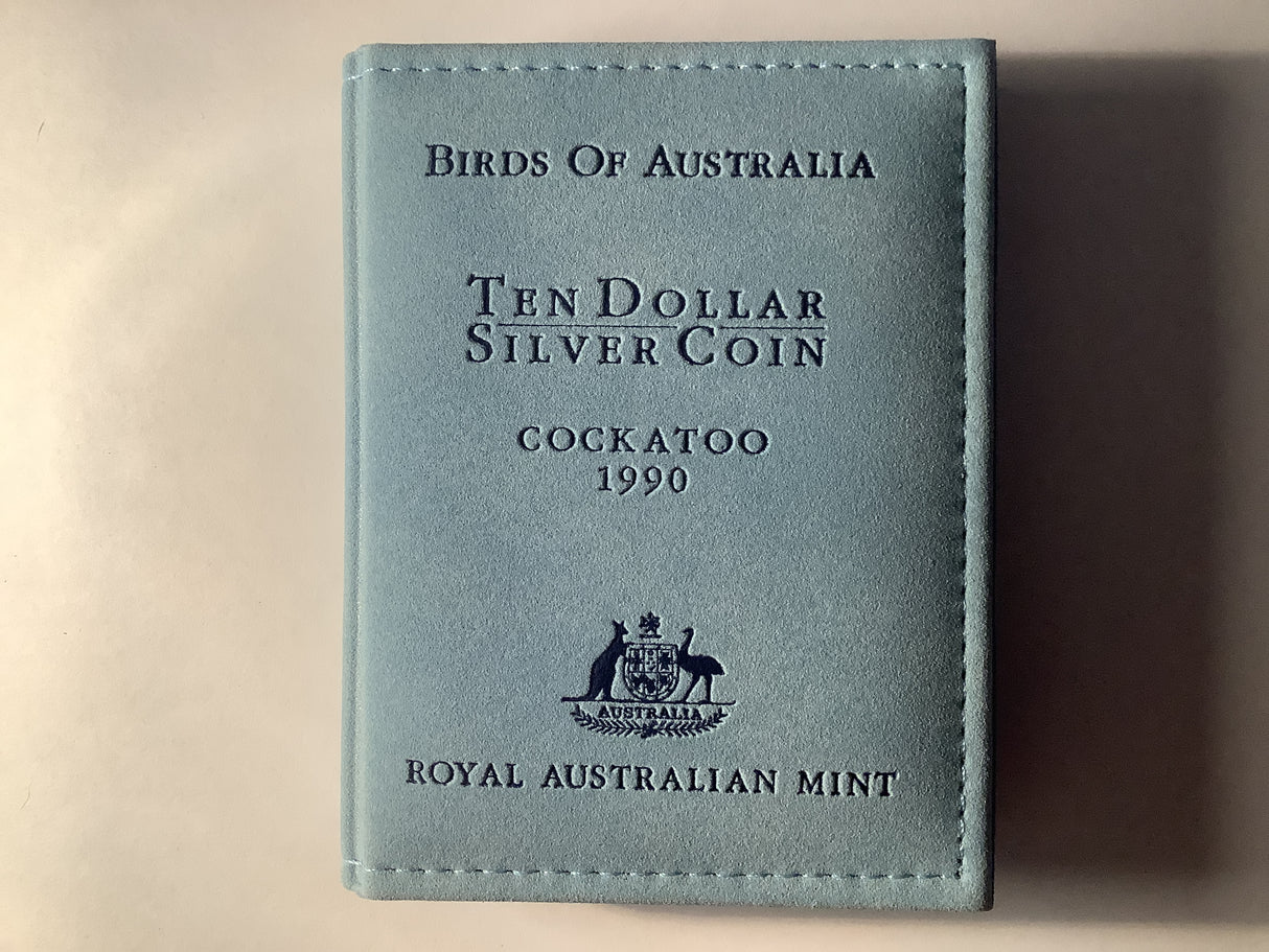 1990 $10 Silver Proof Coin. Birds of Australia Cockatoo.