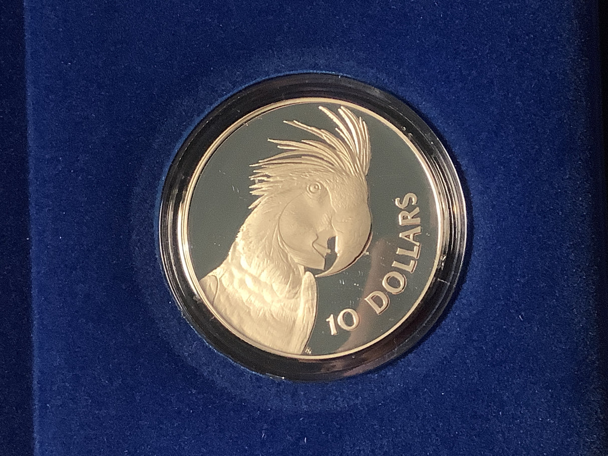 1993 $10 Silver Proof Coin. Birds of Australia. Palm Cockatoo