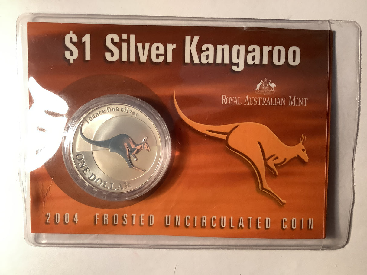 2004 $1 Silver Frosted Kangaroo