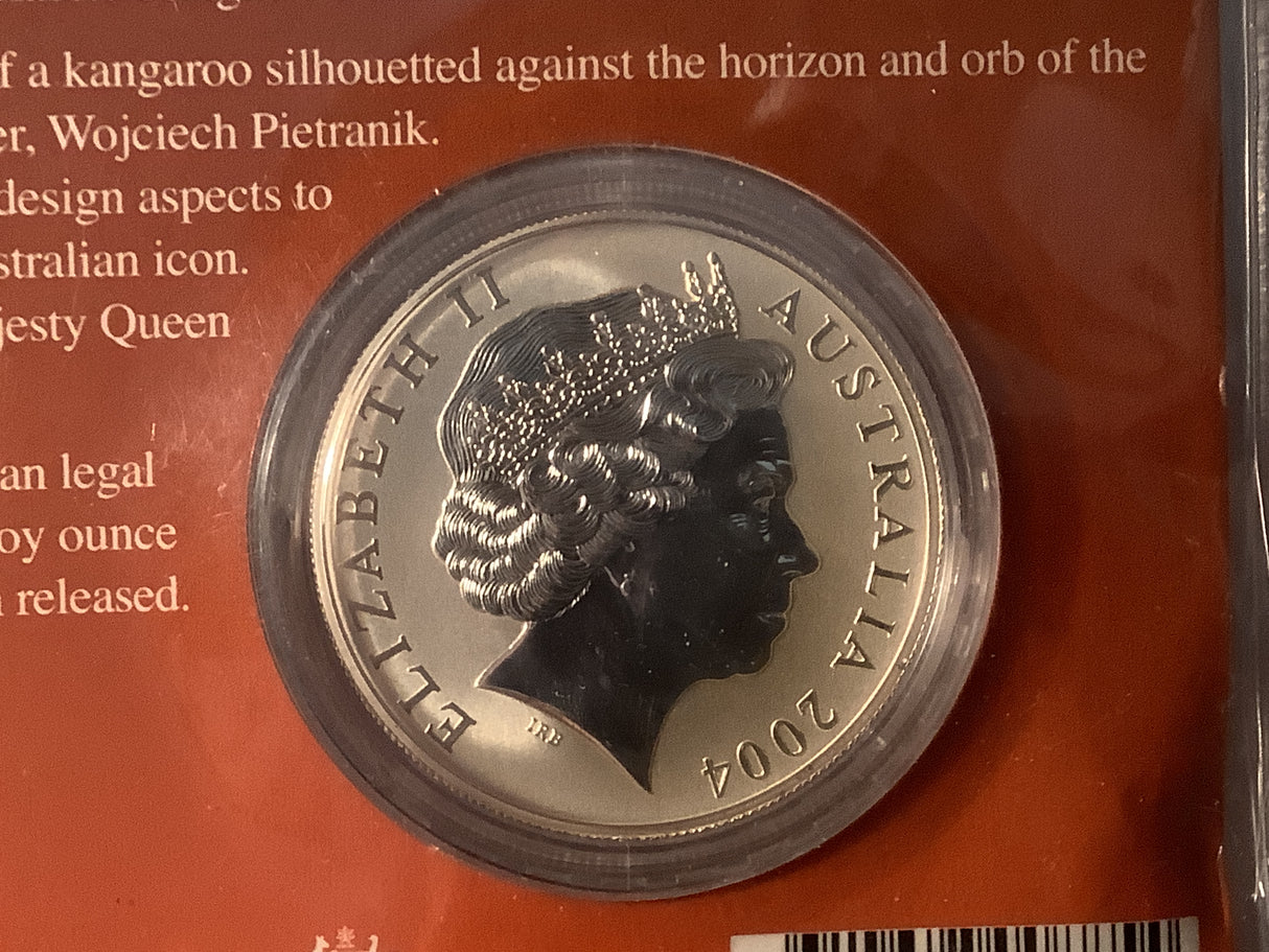 2004 $1 Silver Frosted Kangaroo