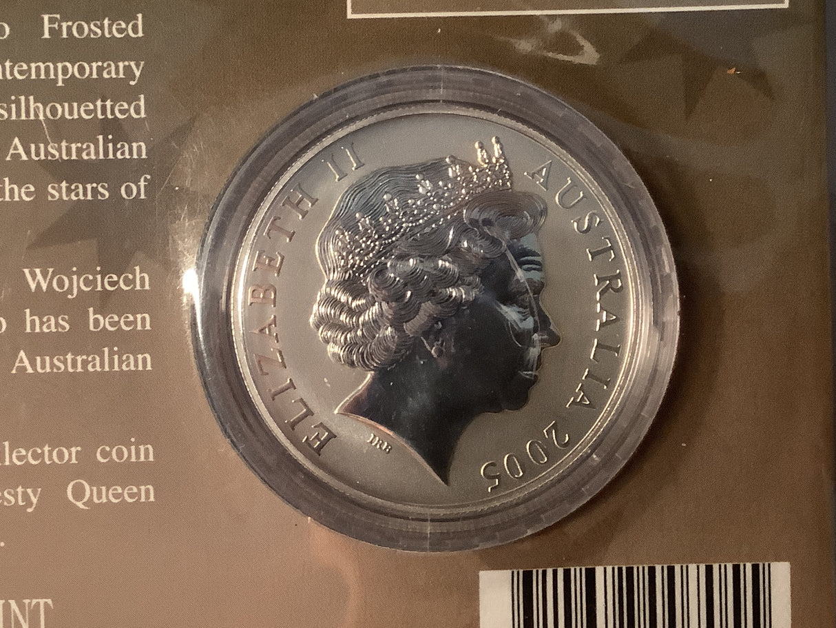 2005 $1 Silver Frosted Kangaroo