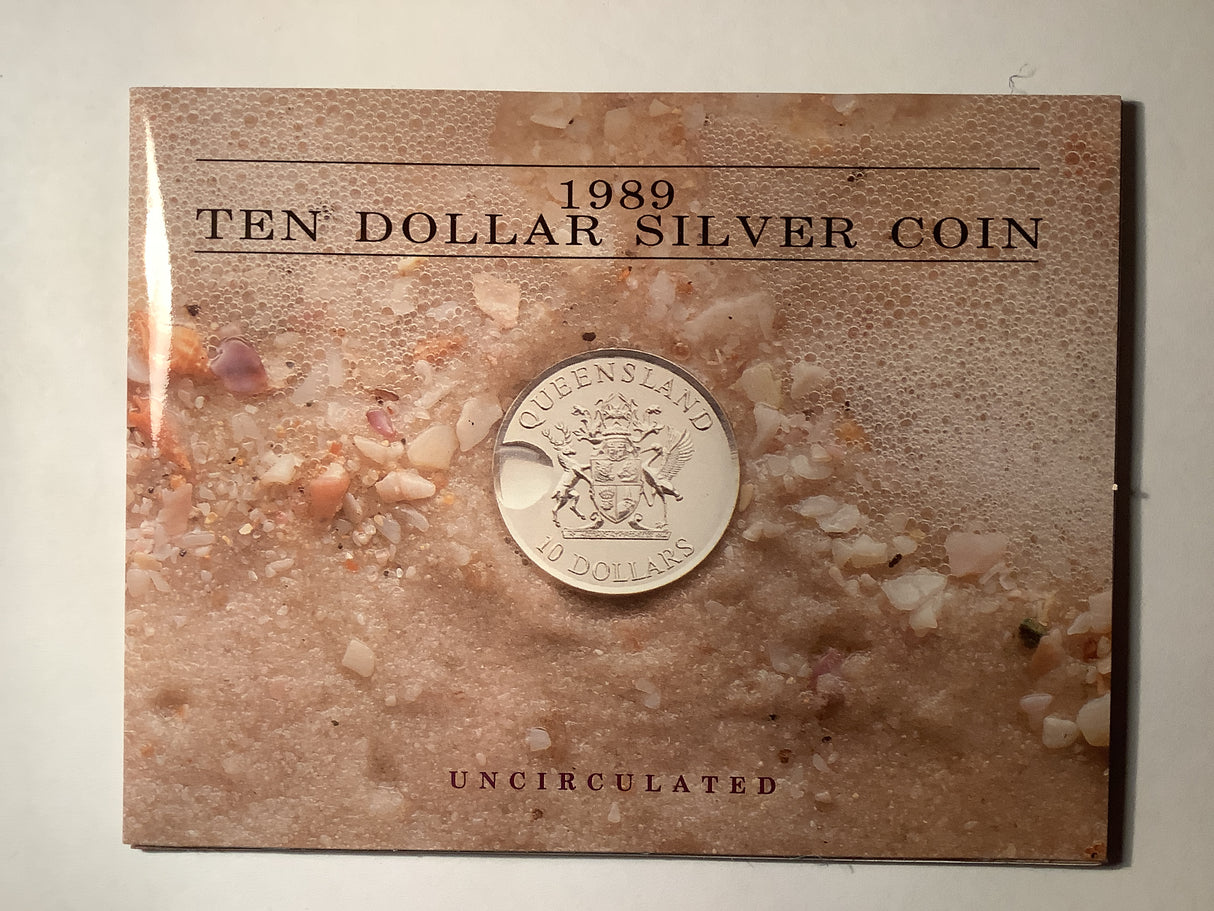 1989 $10 Uncirculated Silver Coin. Queensland.