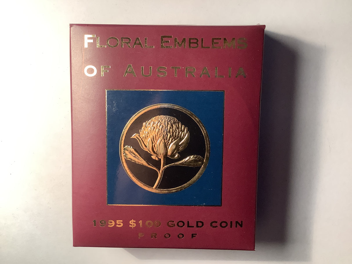 1995 $100 Floral Emblems of Australia Proof Gold Coin.