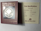 1995 $100 Floral Emblems of Australia Proof Gold Coin.