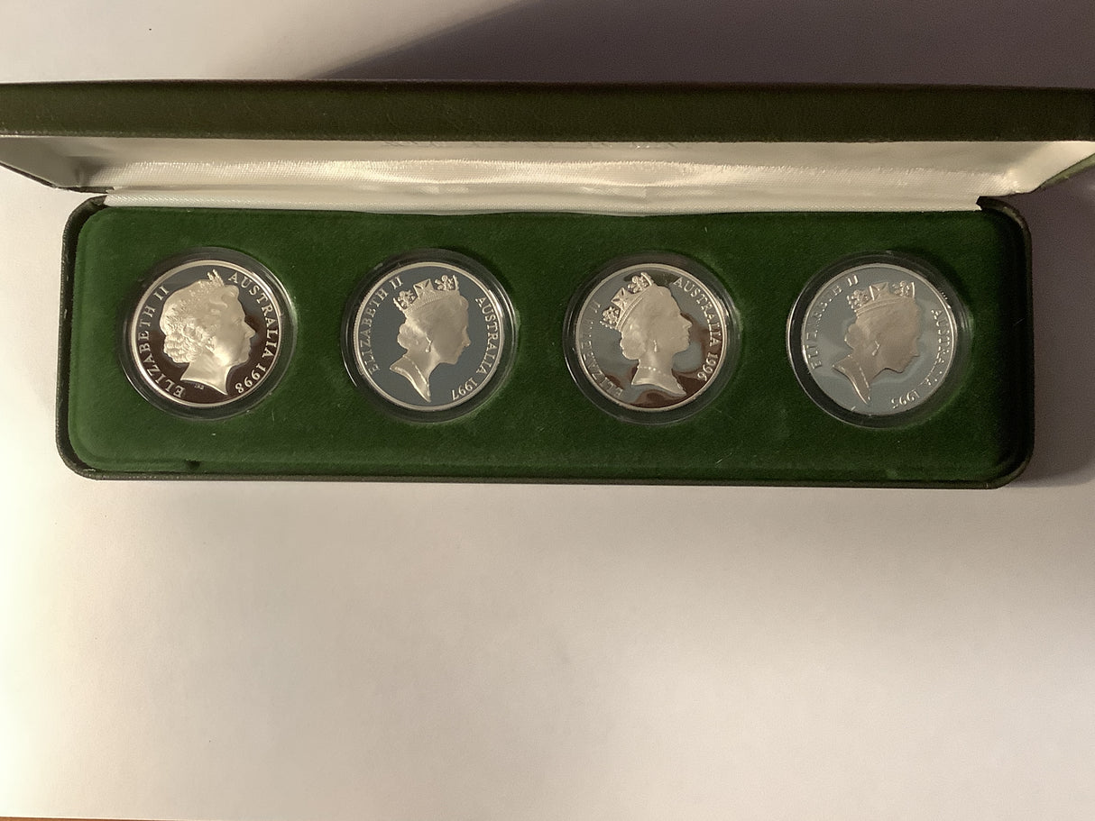 1995-1998 $10 Australia’s Endangered Species Standard Proof. Silver Proof Four Coin Set.