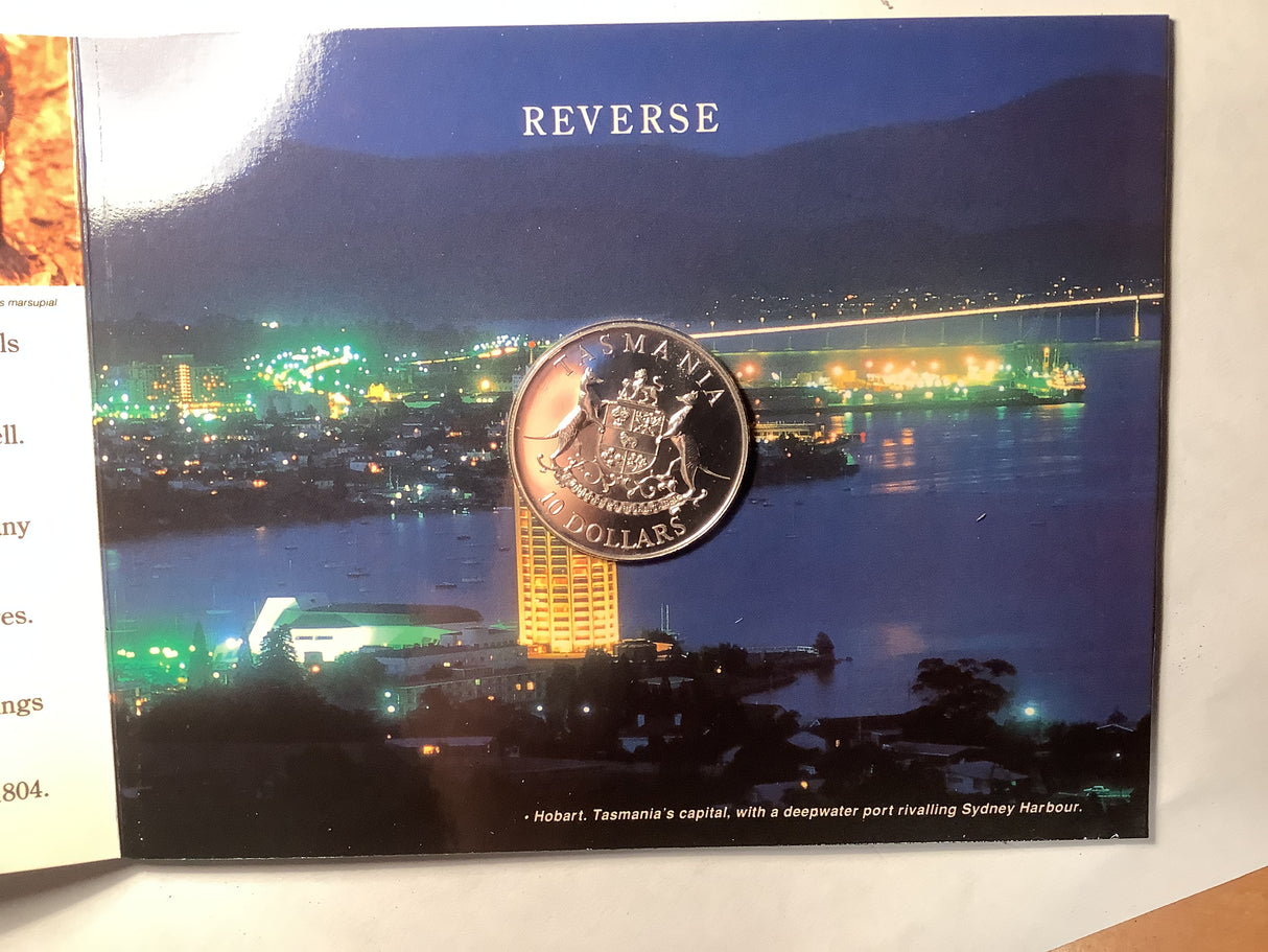 1991 $10 Uncirculated Silver Coin. Tasmania