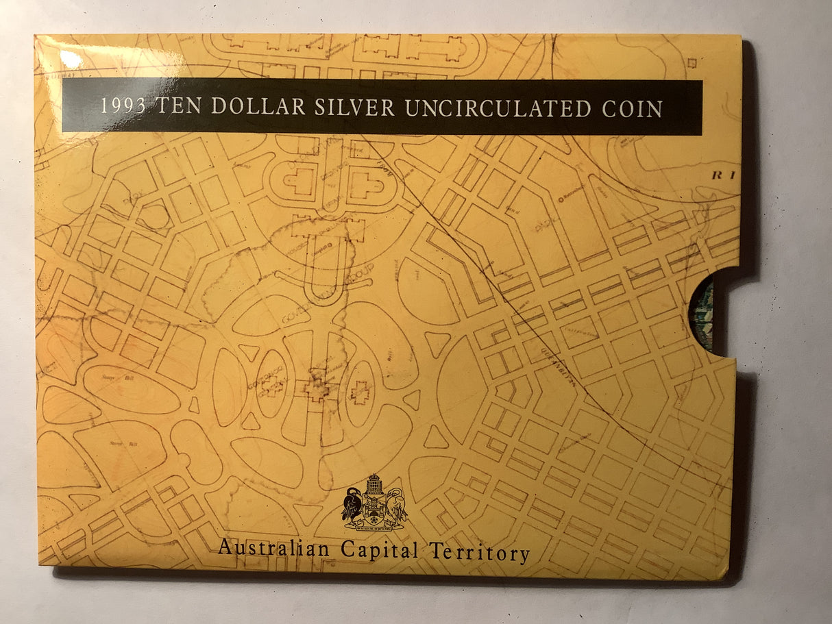 1993 $10 Uncirculated Silver Coin. Australian Capital Territory