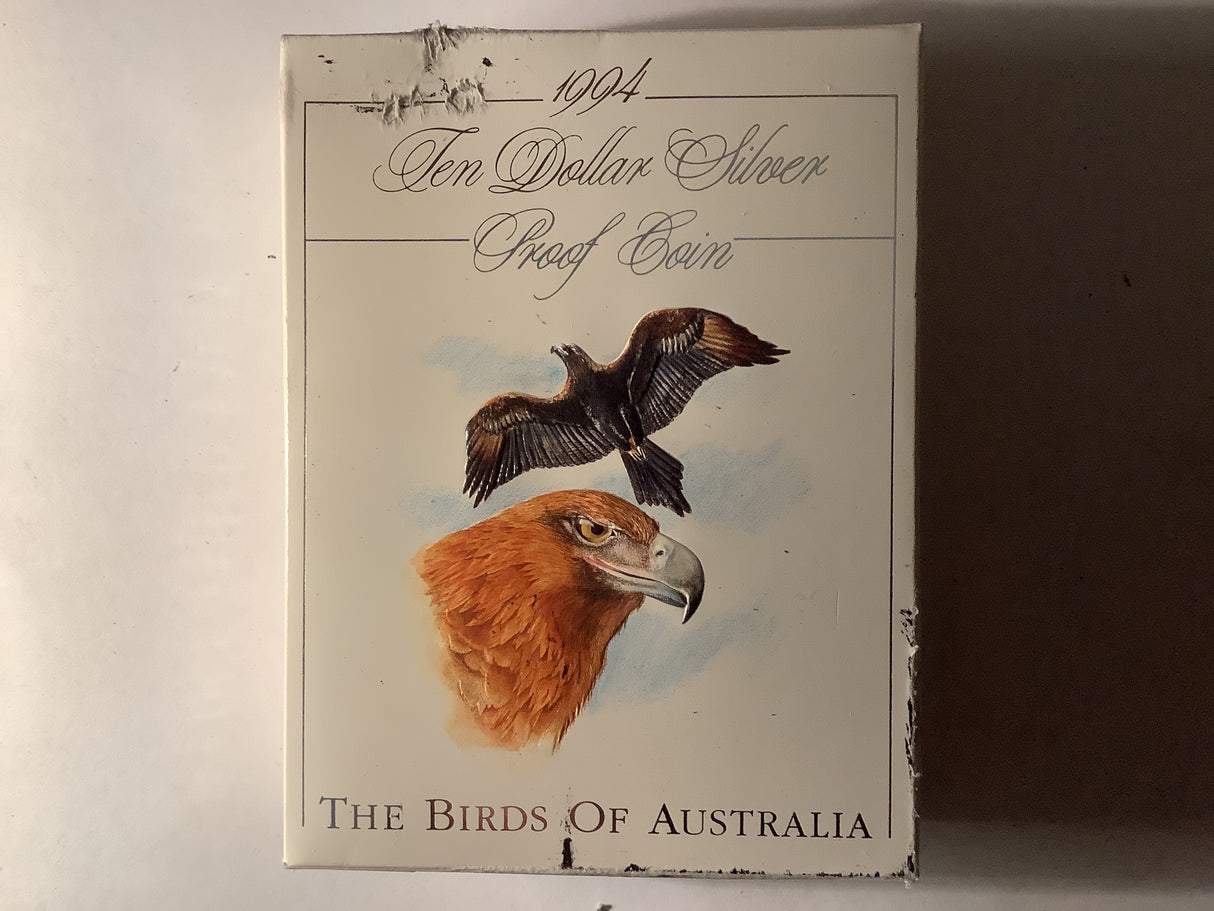 1994 $10 Birds of Australia Wedge-Tailed Eagle Silver Proof Coin