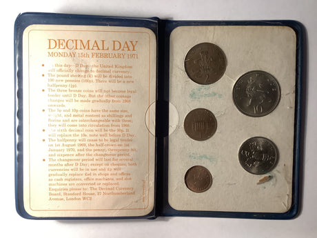 1971 Britain’s First Decimal Coins Blue Wallet.