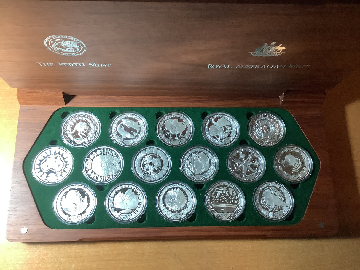 2000 $5 Sydney Olympic 16 Silver Coin Collection.
