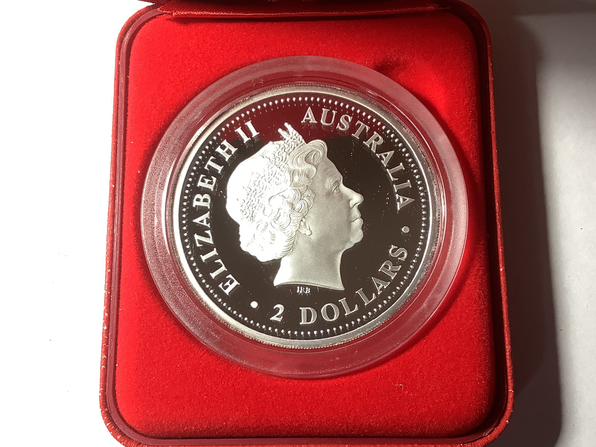 2002 $2 Australian Proof Lunar Silver Coin Series. Year of the Horse 2-ounce silver coin.