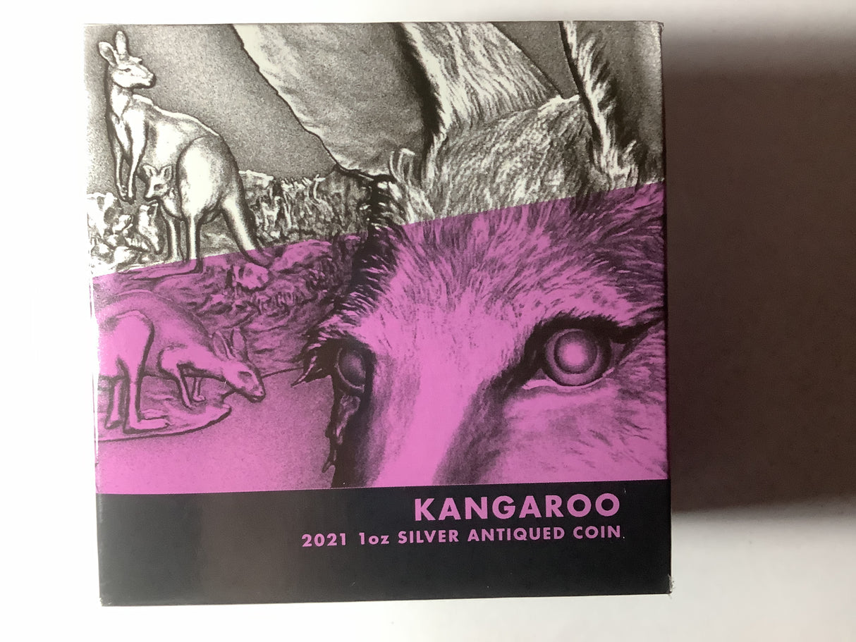 2021 Kangaroo $1 1oz Silver Antiqued Coin