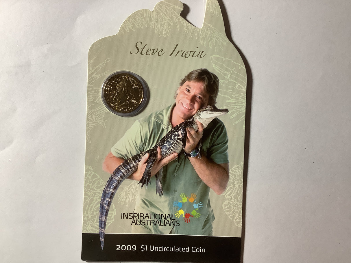 2009 $1 Steve Irwin Uncirculated Card Coin. Inspirational Australian.