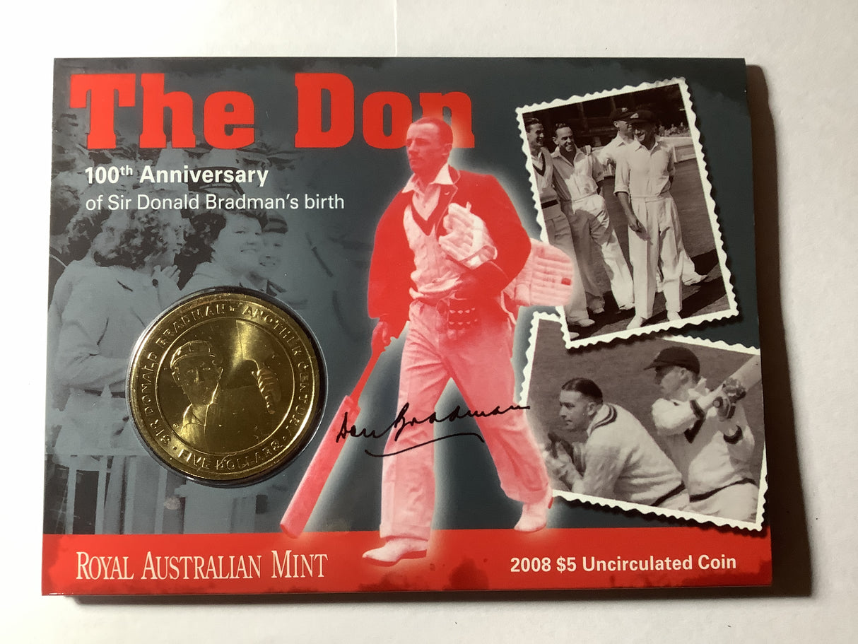 2008 $5 The Don 100th Anniversary of Sir Donald Bradman