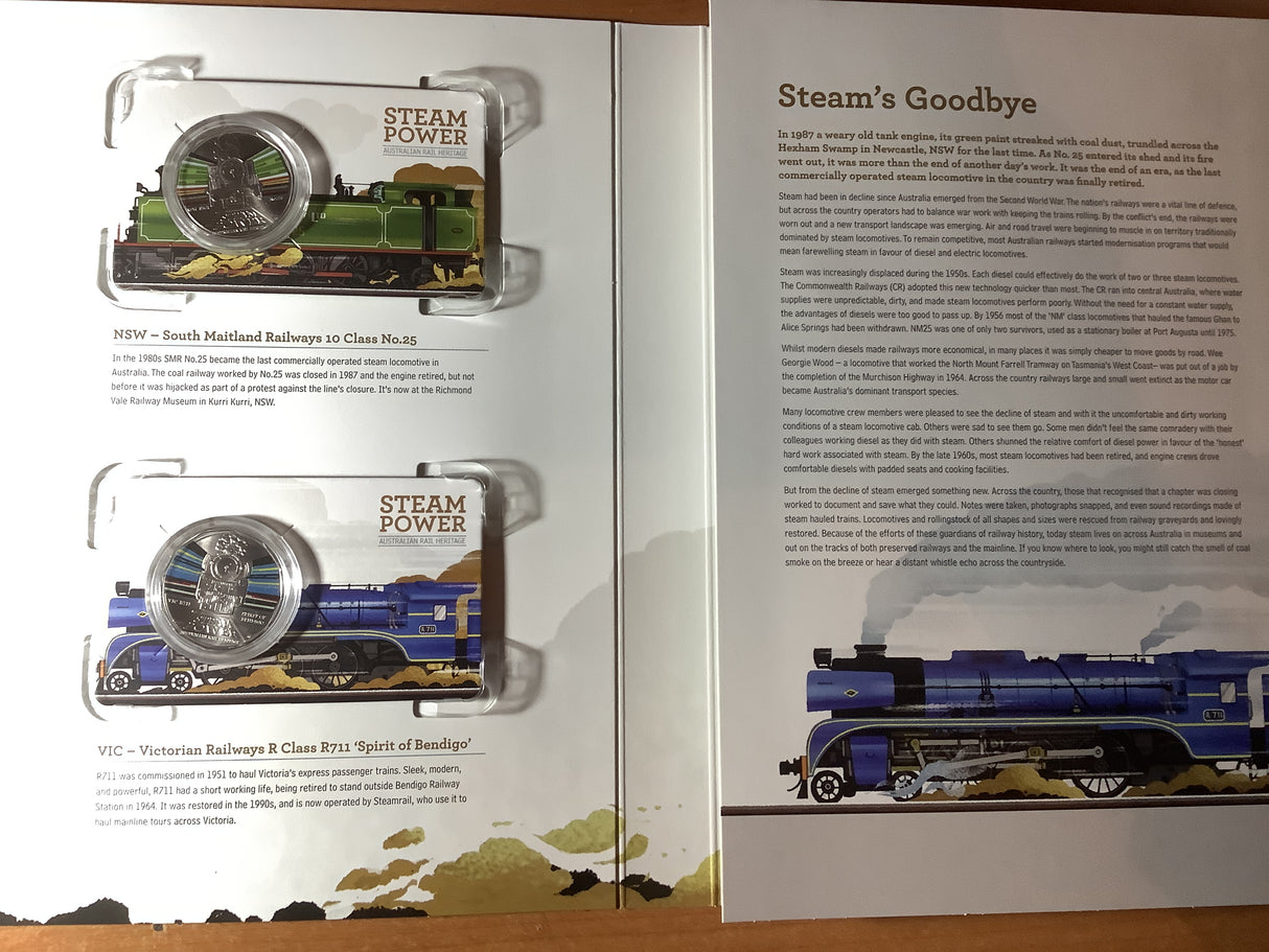 2022 Seven-Coin Collection Steam Power Australian Rail Heritage.