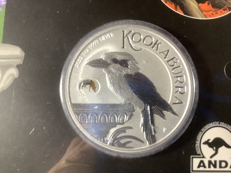 2022 ANDA Perth. Australian Kookaburra with Numbat Privy Mark 1 ounce Silver.