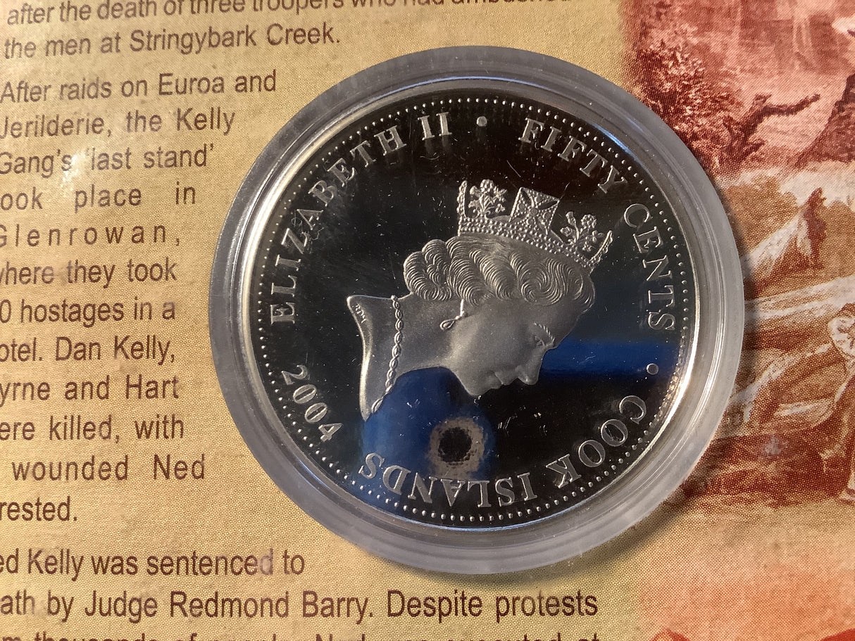 2004 50c Cook Islands. Ned Kelly Legal Tender Collector Coin.