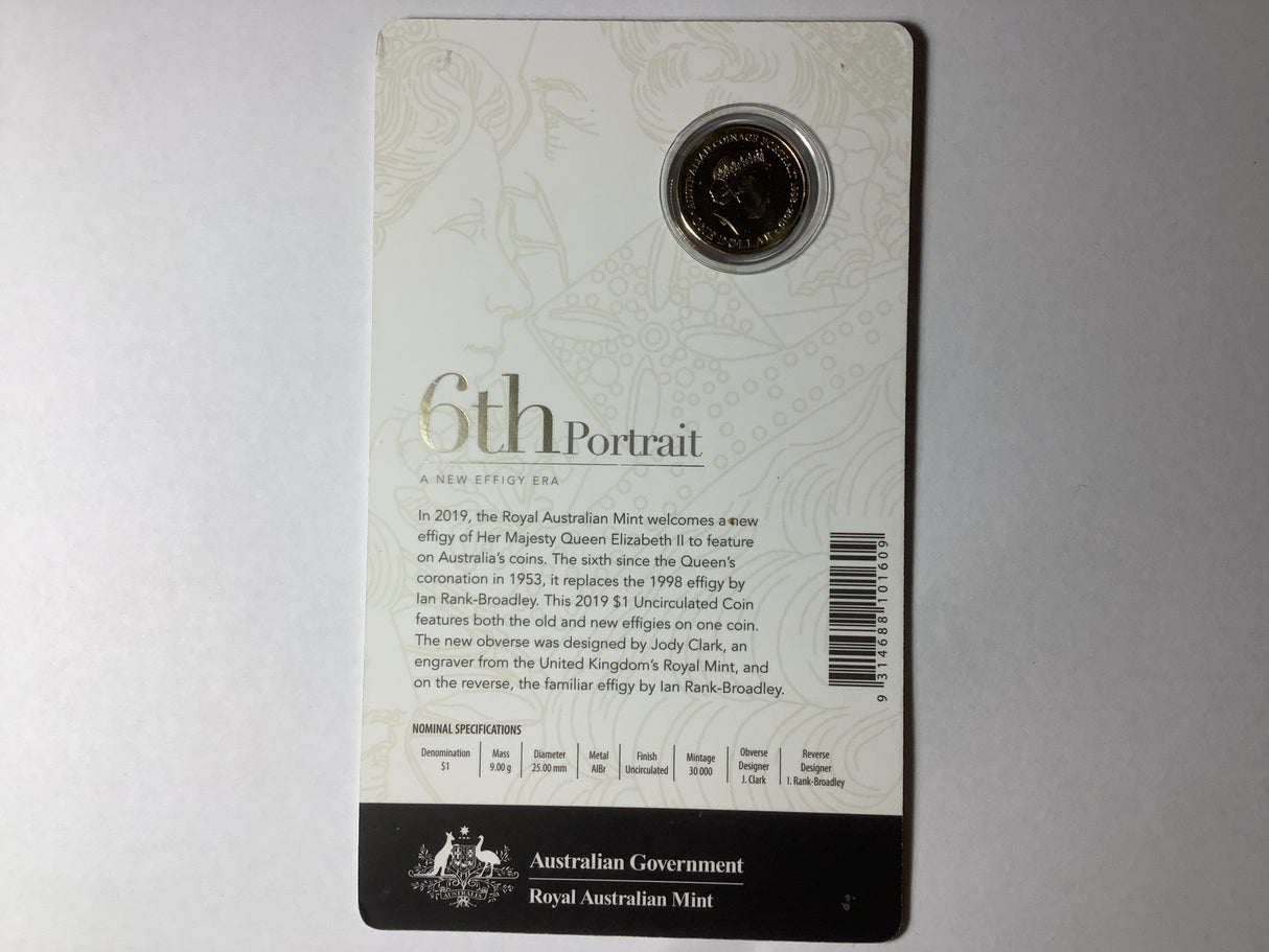 2019 $1 6th Portrait A New Effigy Era Uncirculated Coin.