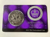 2012 50c Diamond Jubilee of the Accession of QEII Uncirculated Carded Coin.