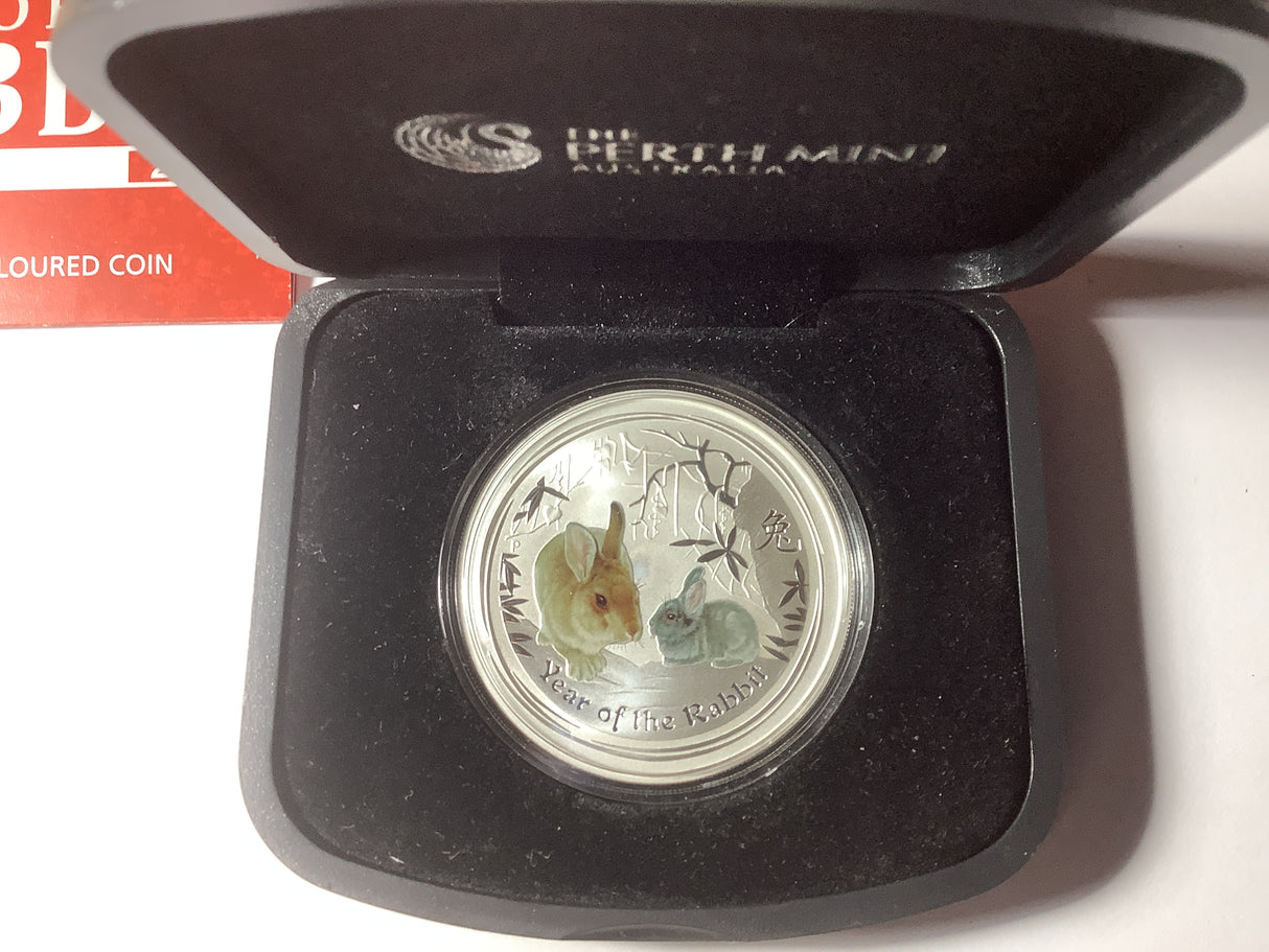 2011 Year of the Rabbit 1oz Silver Coloured Edition