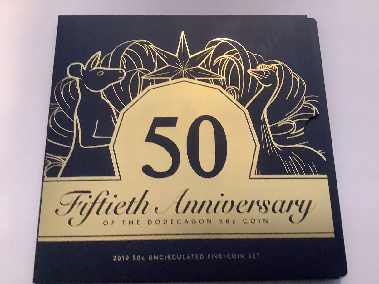 2019 50th Anniversary of the Dodecagon 50c Coin 5 Coin Set.