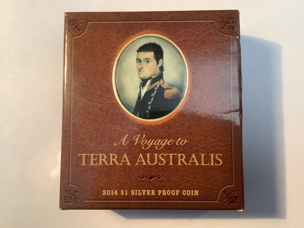 2014 $1 Silver Proof Coin. A Voyage to Terra Australis