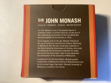 2018 $5 1 ounce Silver Proof Coin. Sir John Monash.