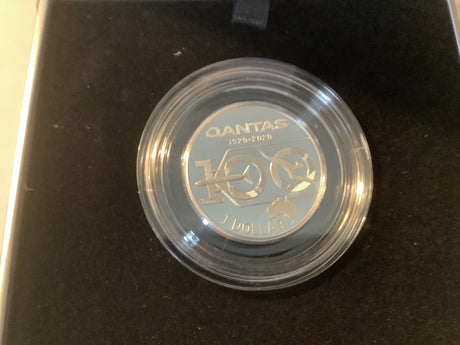 2020 $1 1/2 ounce silver proof coin. 100 Years of Qantas.